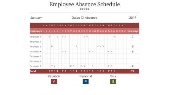 absence calendar template