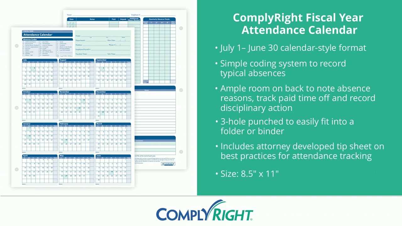 absentee calendar template