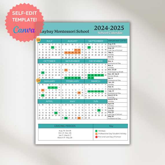 academic calendar 2025 19 template