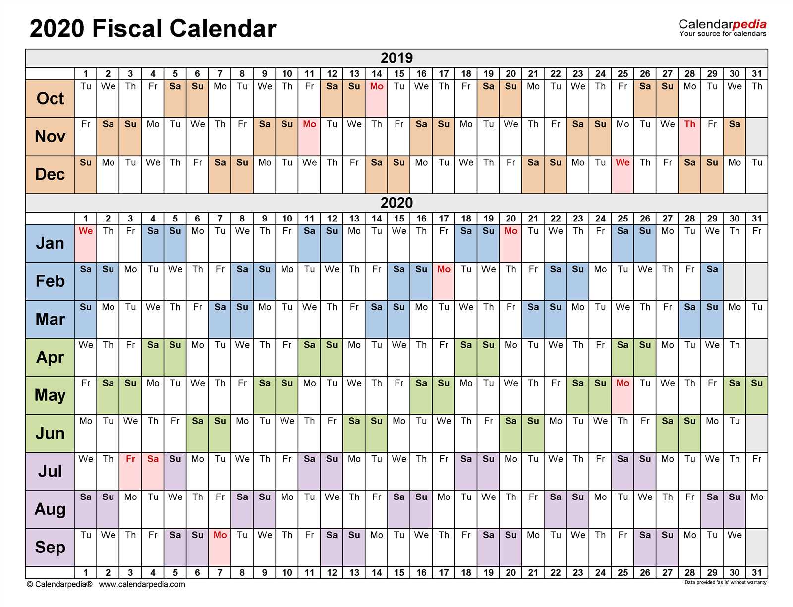 accounting calendar template