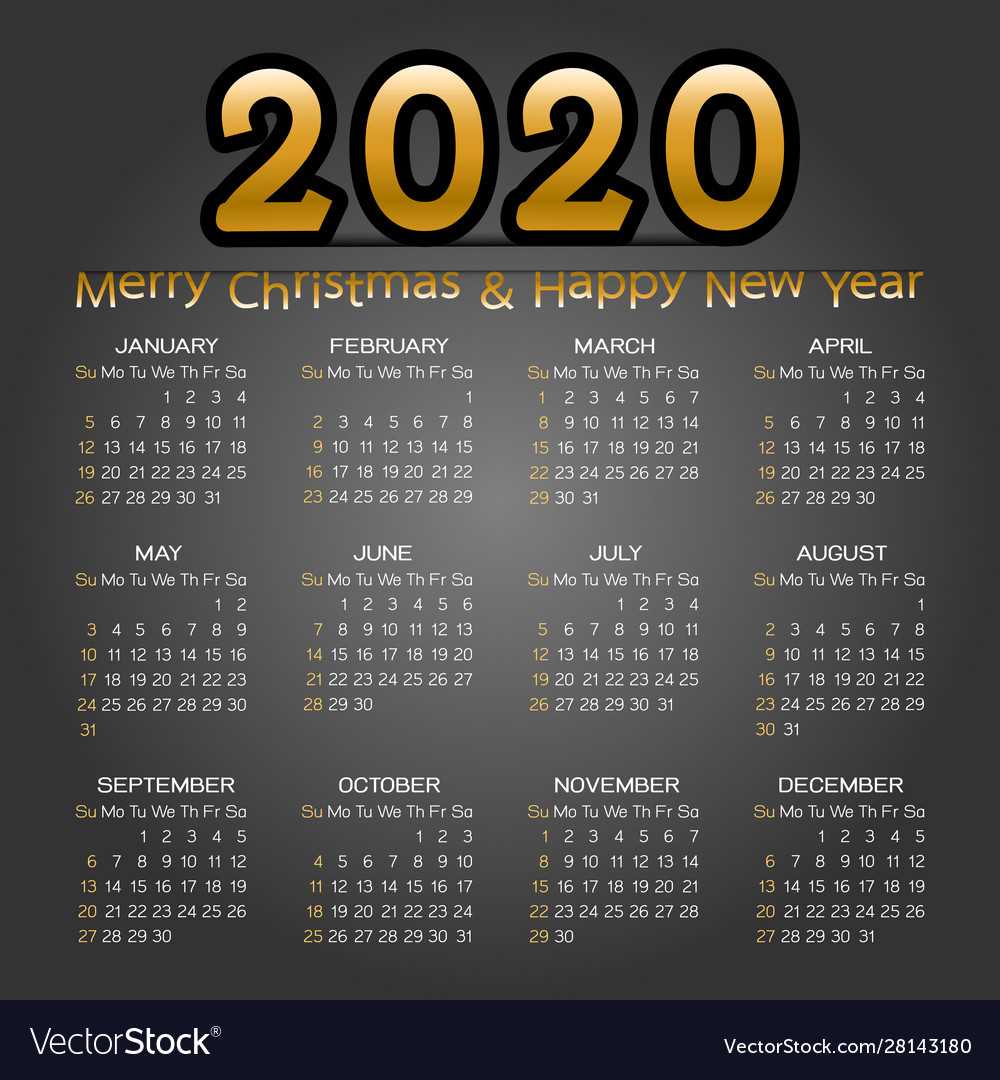 new year calendar template