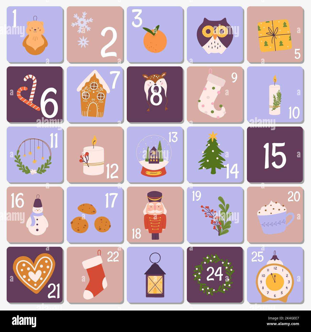 advent calendar card template