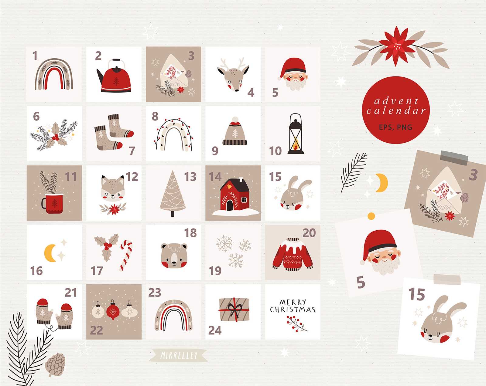 advent calendar card template