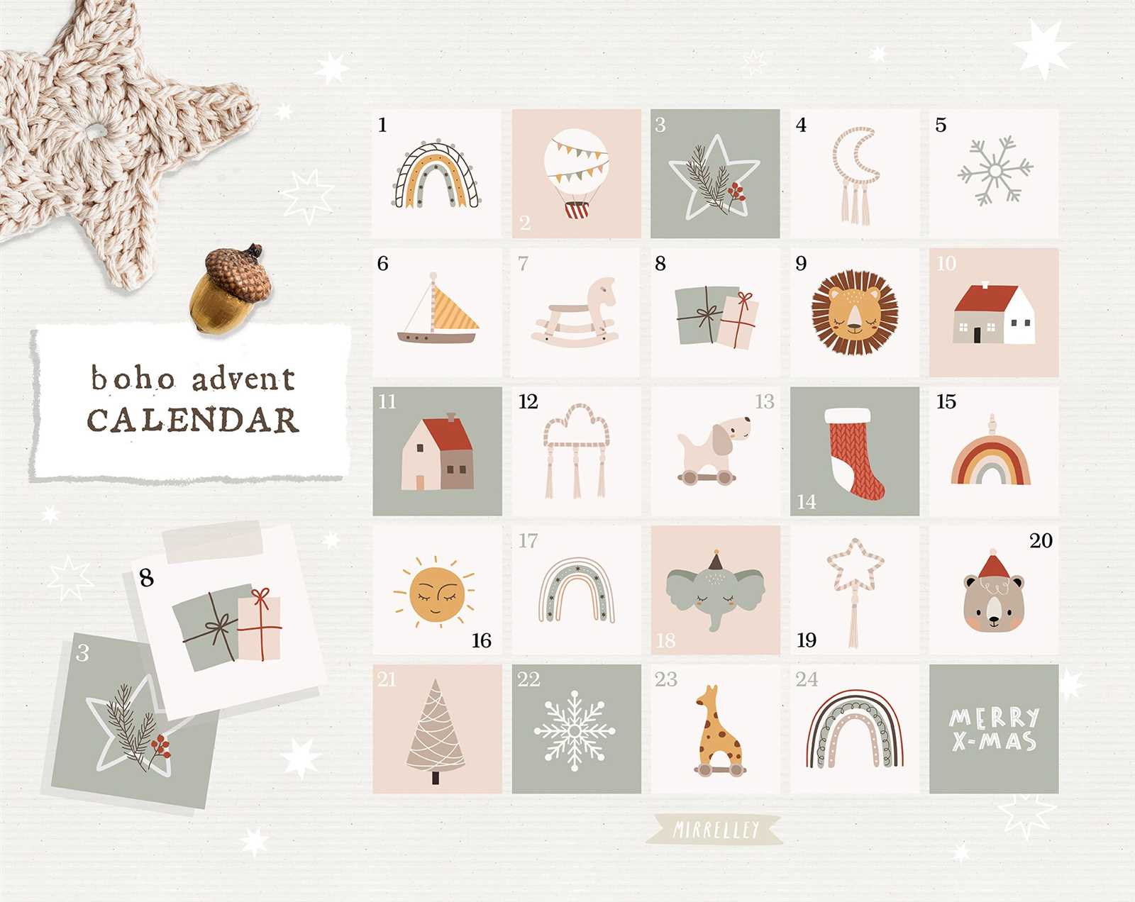 advent calendar card template