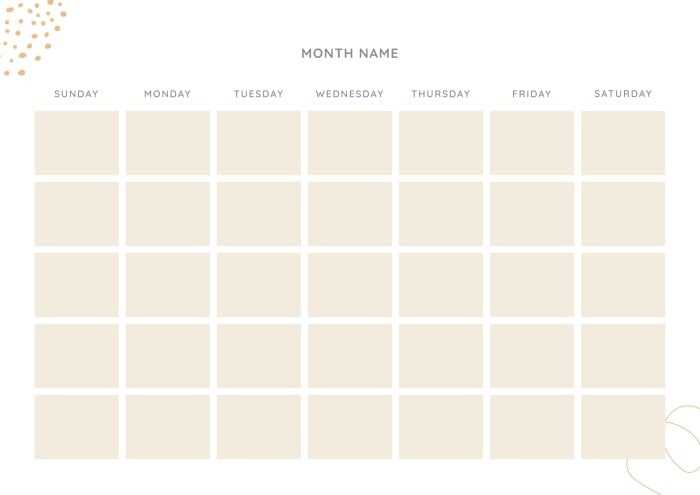 aesthetic calendar template