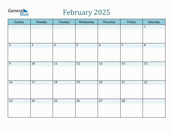 blank calendar template feb 2025