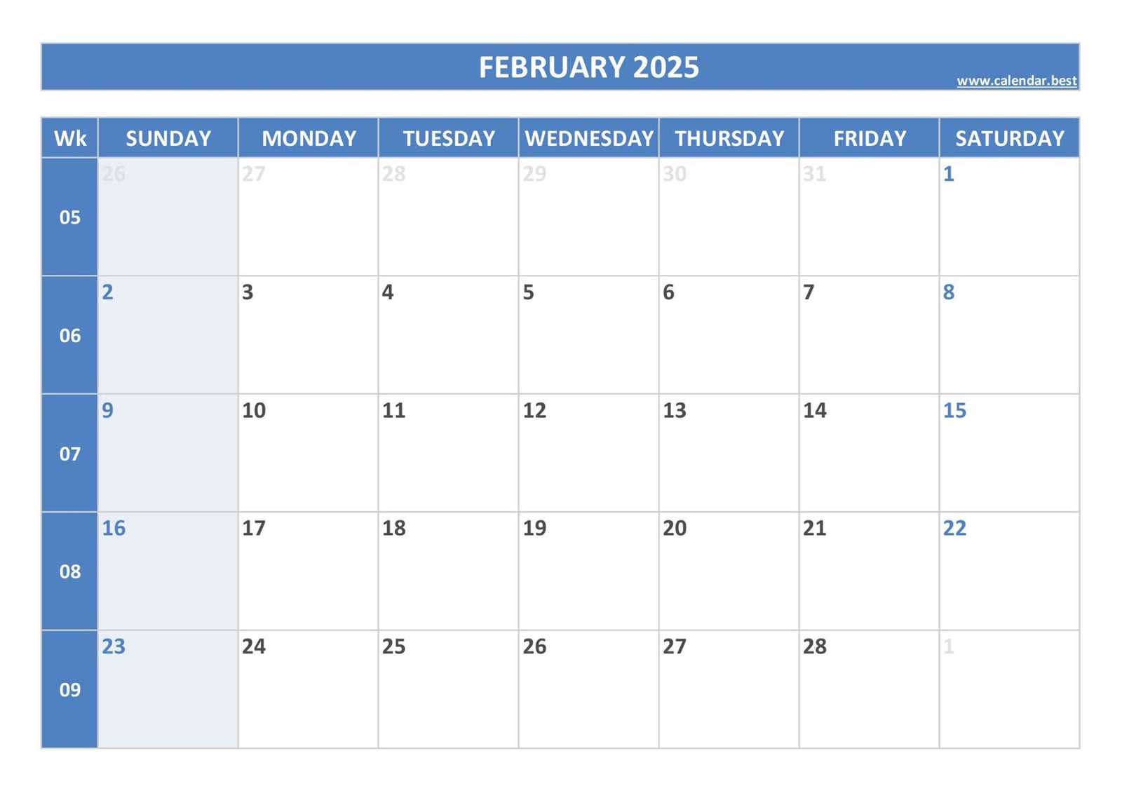 february 2025 calendar templates