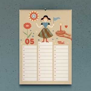 dutch birthday calendar template