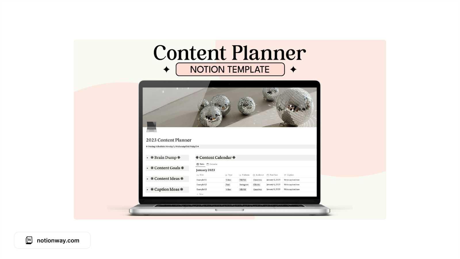 content calendar notion template