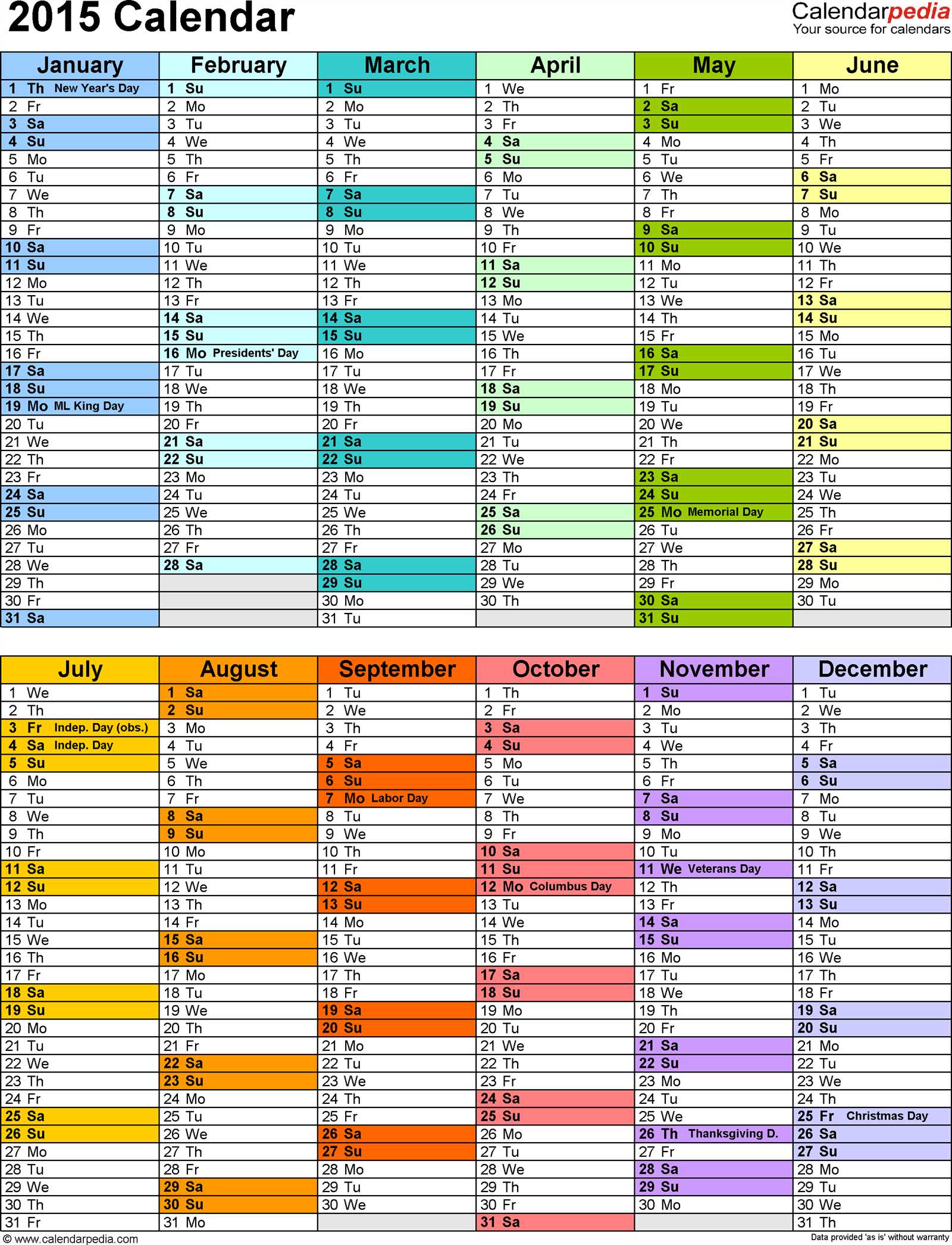 annual activity calendar template