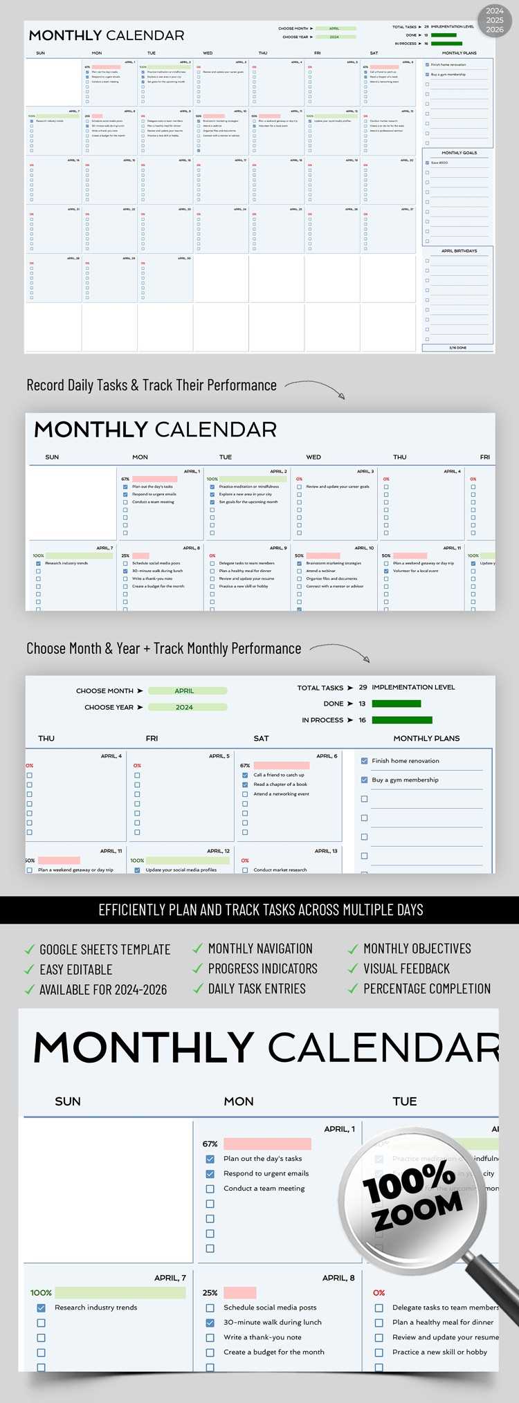 annual birthday calendar template