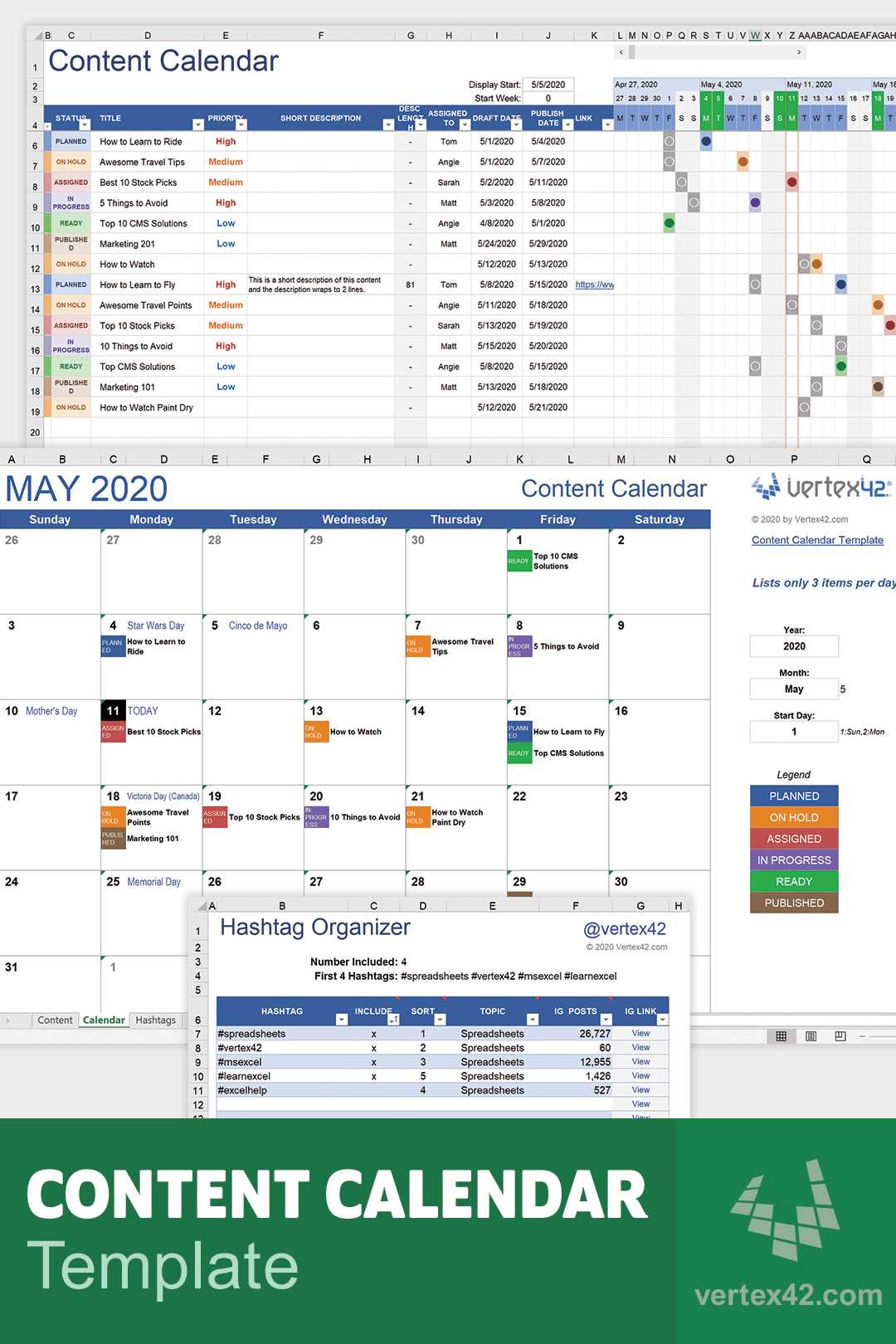 annual social media calendar template