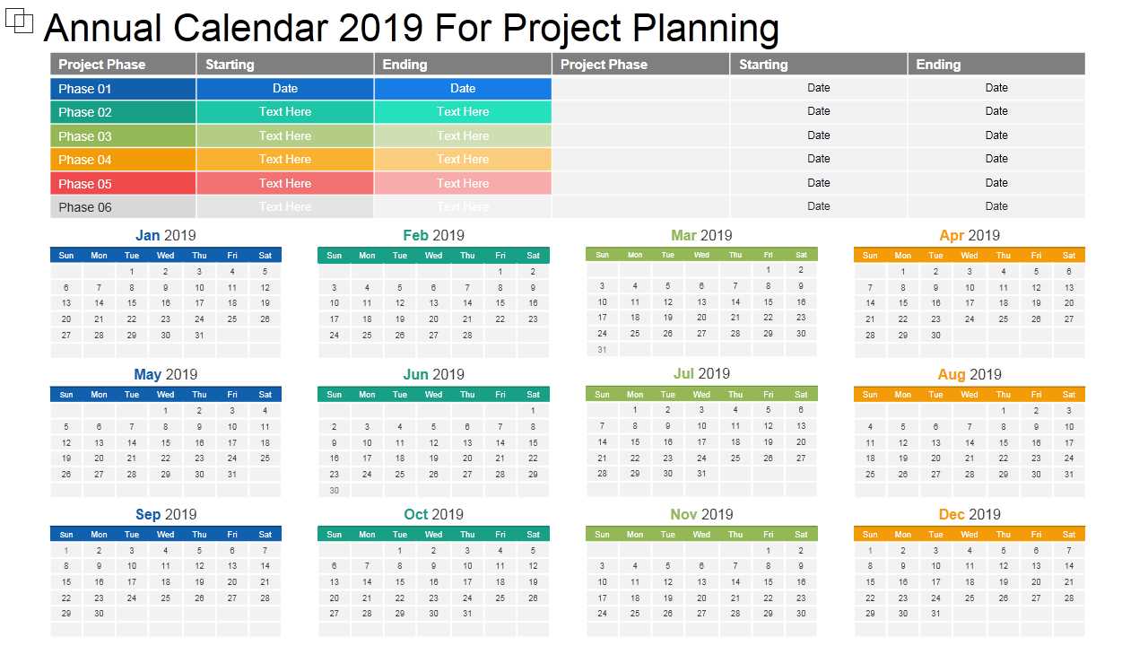 annual task calendar template