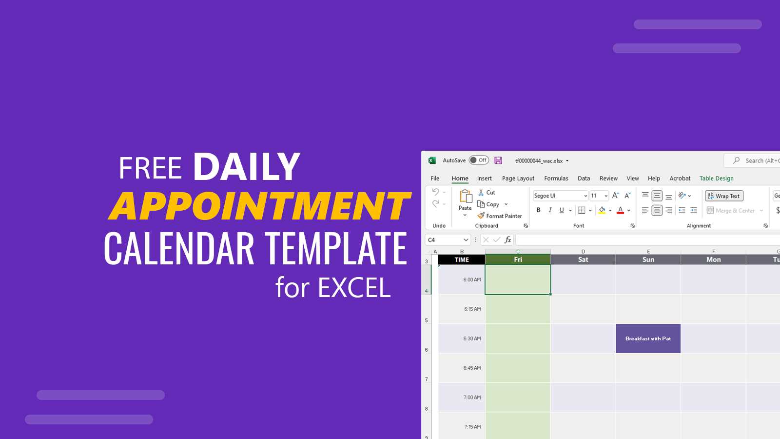 appointment calendar free template