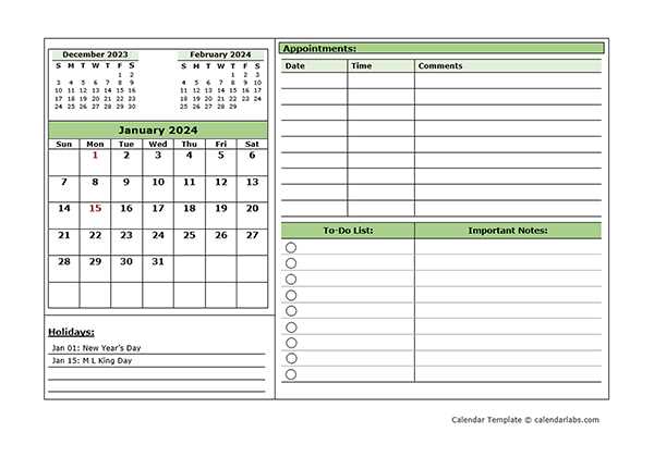 appointment calendar template printable