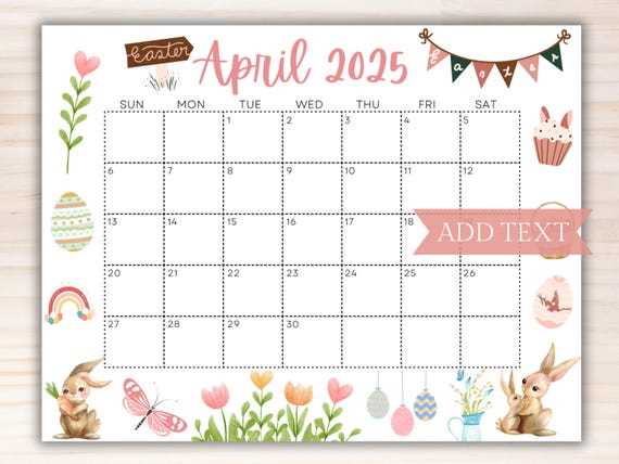 april 2025 calendar editable template