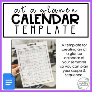 at a glance calendar template