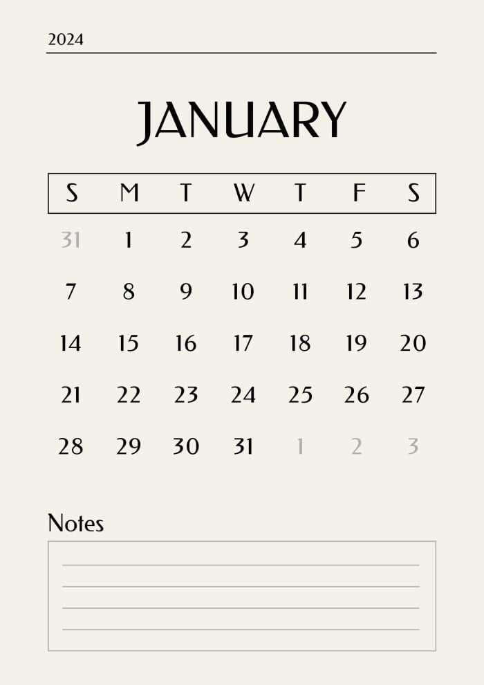 14 month calendar template