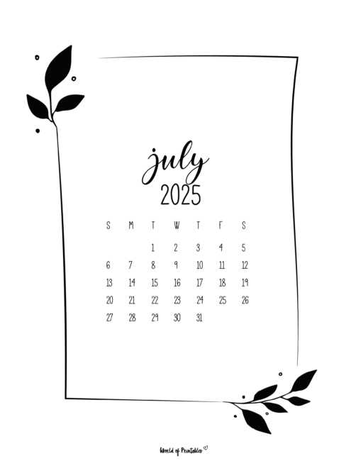 calendar template june and july 2025