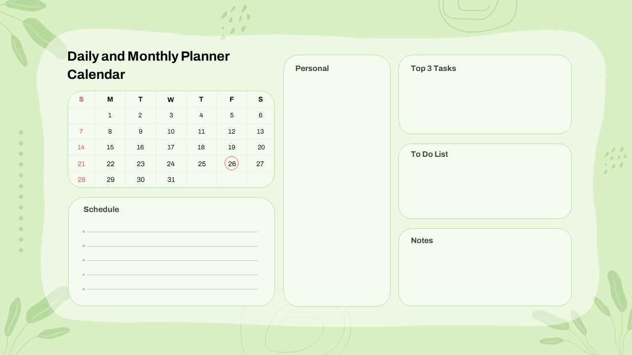 slides calendar template