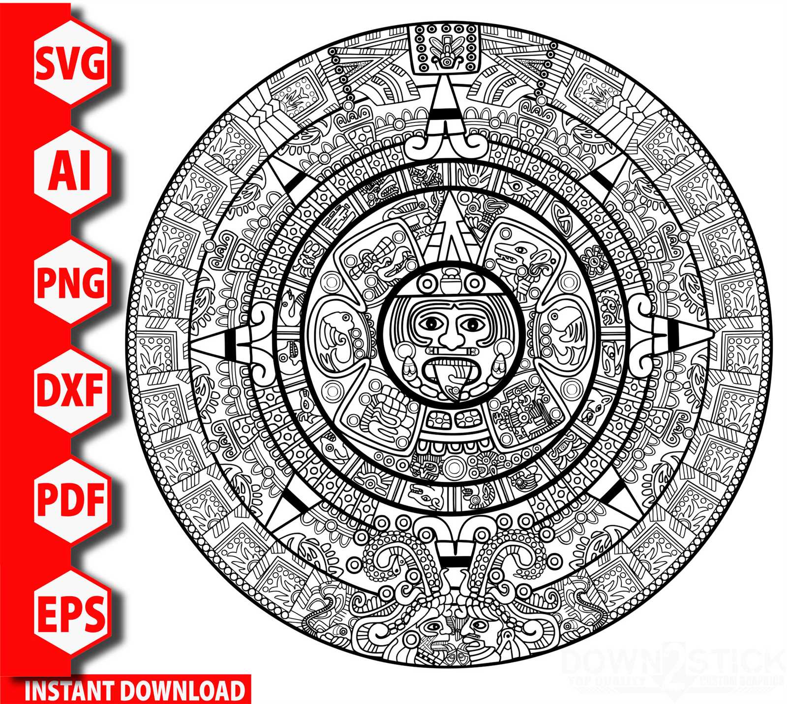 aztec calendar template