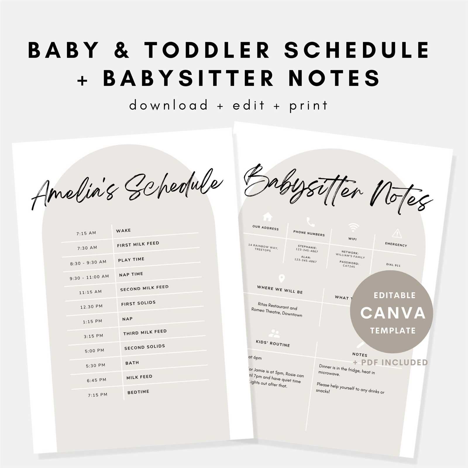 babysitting calendar template