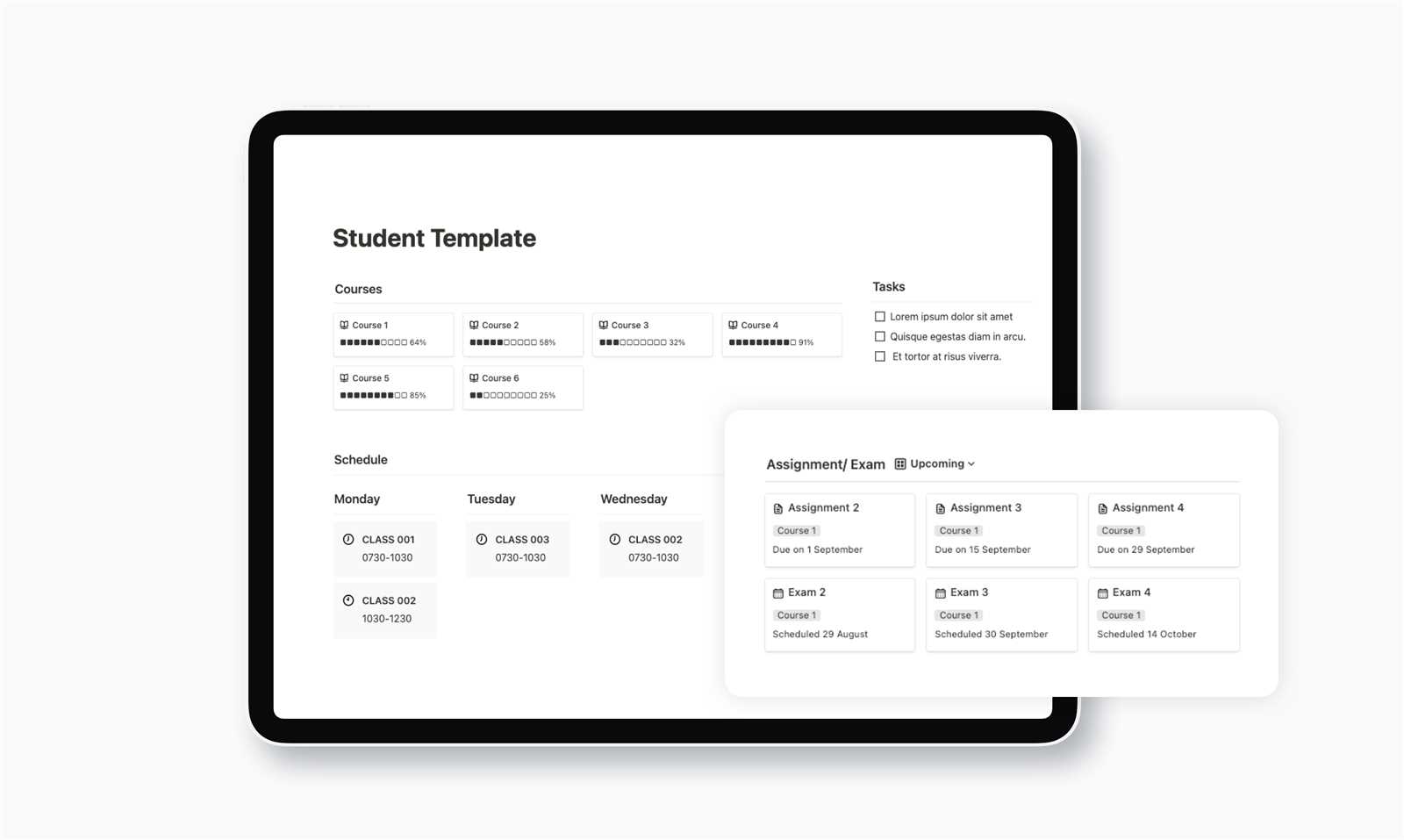 calendar assignments template