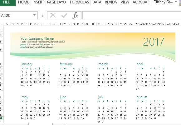 beautiful calendar template