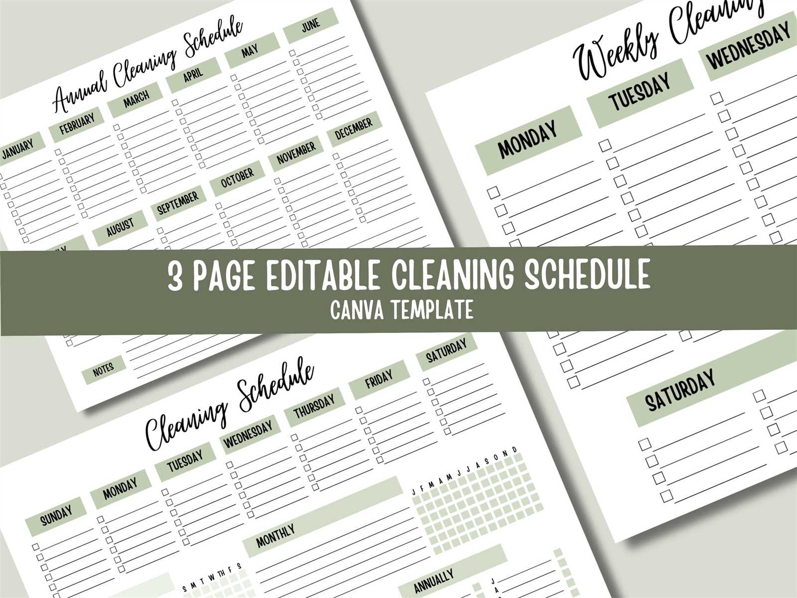 cleaning calendar template