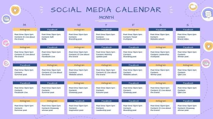 social media calendar template download free