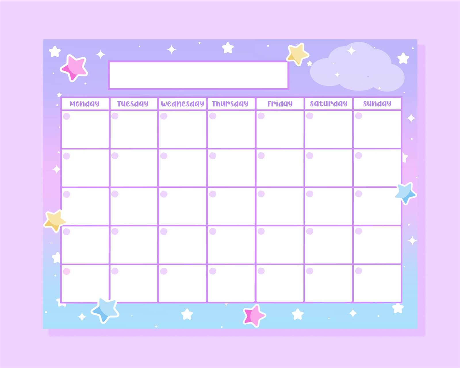 calendar cute template