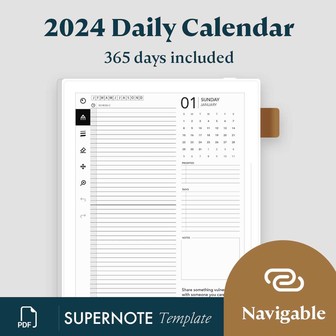 daily calendar template printable