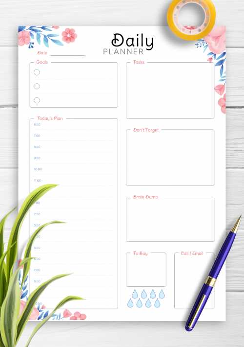 daily activity calendar template