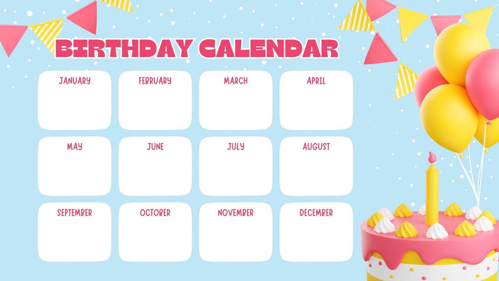 birthday calendar template canva