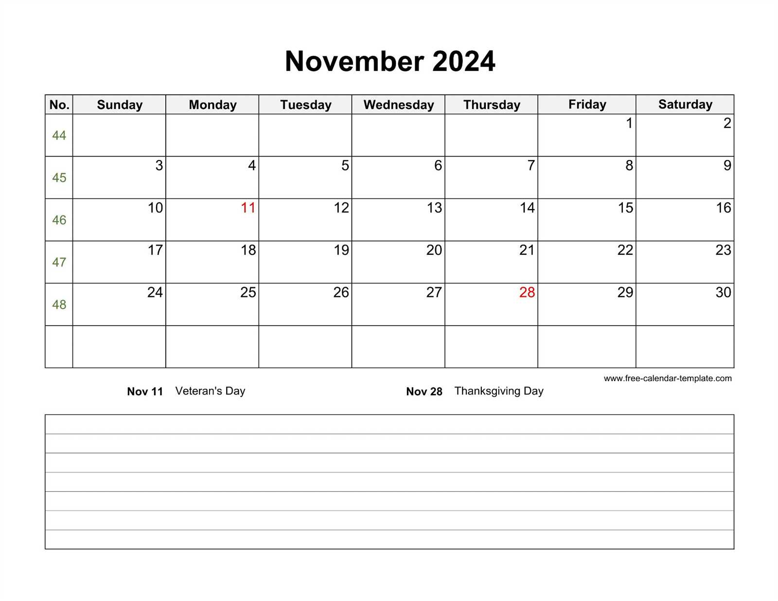 printable november calendar template