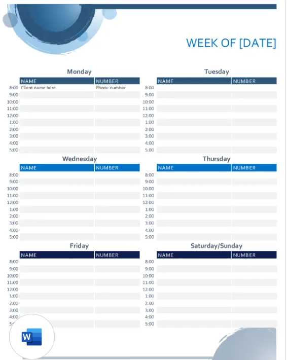 blank appointment calendar template