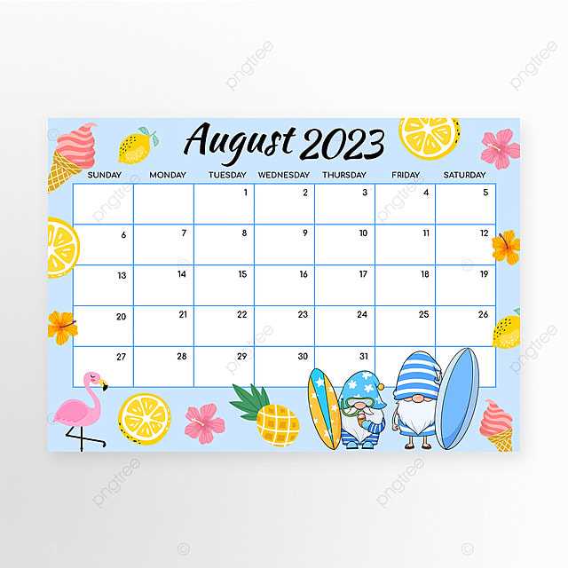 blank august calendar template