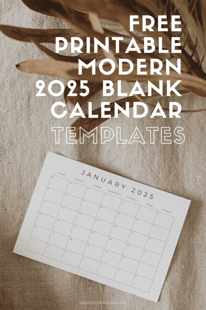 blank calendar template 2025 free