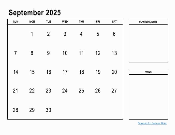 blank calendar template 2025 september