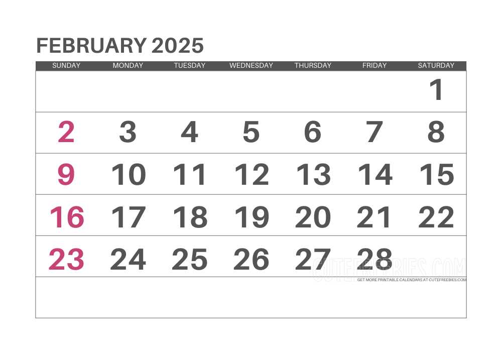 blank calendar template feb 2025