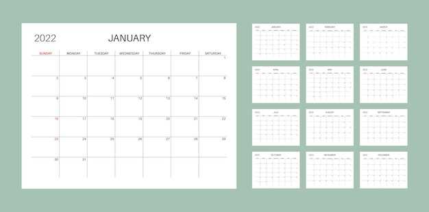 blank calendar template horizontal