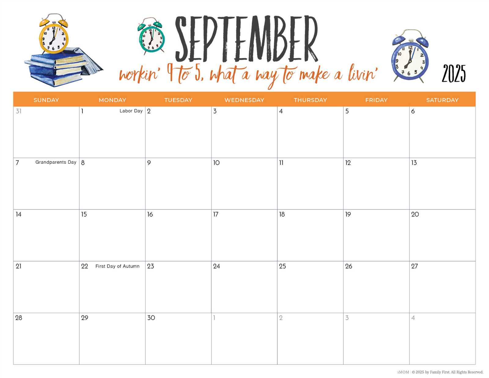 blank calendar template september 2025 printable