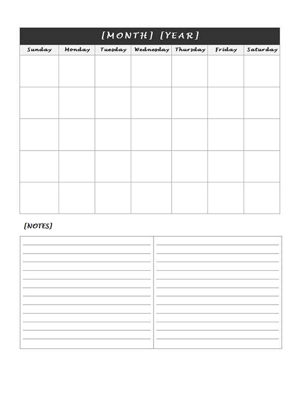 blank calendar template starting with monday