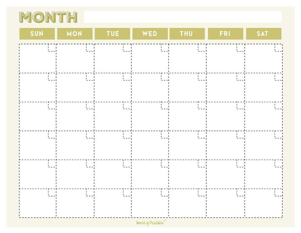 blank month calendar template