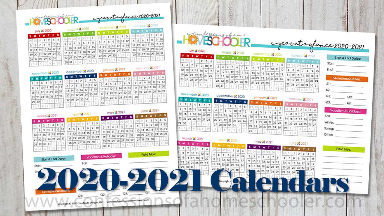 blank year at a glance calendar template