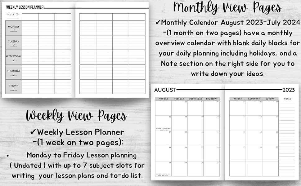 calendar lesson plan template