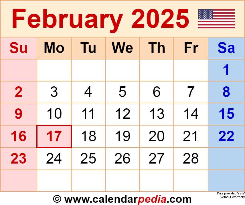 calendar template february 2025 editable