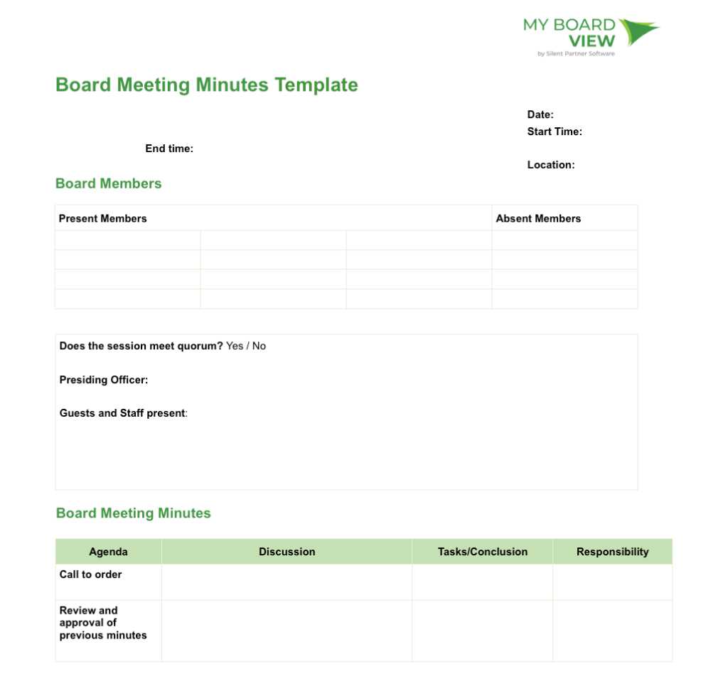 board of directors calendar template