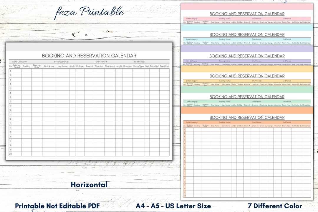 booking calendar template free