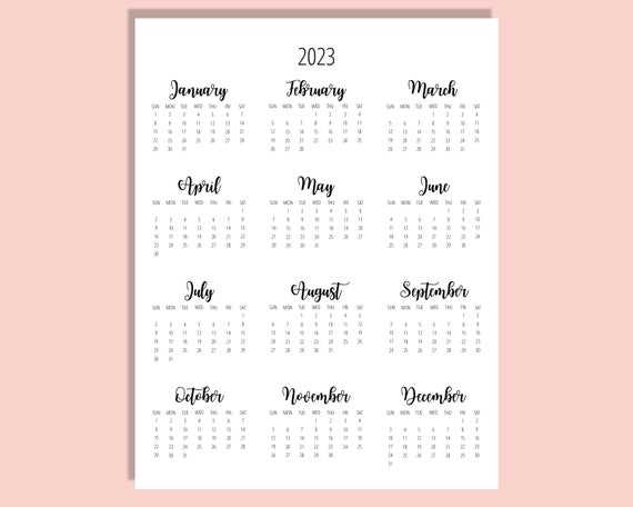 box calendar template